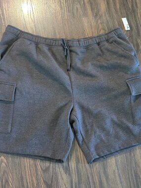 AMAZON ESSENTIALS Men's Charcoal Gray Fleece Shorts NWT/SIZE XXL